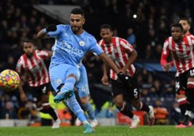 مانشستر سيتي يتقدم بهدف على برينتفورد بقدم رياض محرز