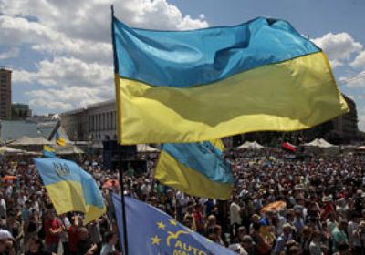 تظاهر آلاف الأوكرانيين في فيينا للتنديد بالهجوم الروسي