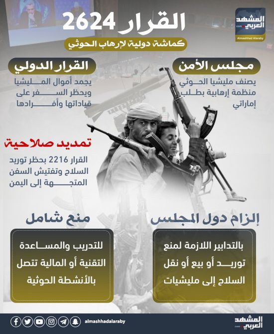 القرار 2624.. كماشة دولية لإرهاب الحوثي (إنفوجراف)