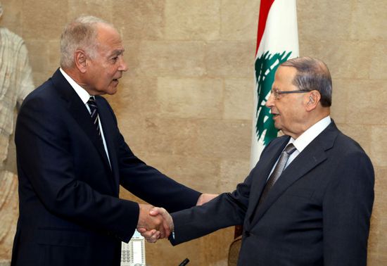 أبو الغيط يلتقي بالرئيس اللبناني