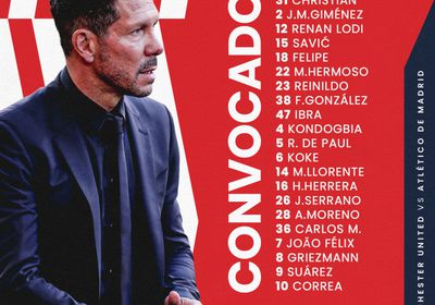 تعرف على قائمة أتلتيكو مدريد ضد مان يونايتد فى دوري أبطال أوروبا