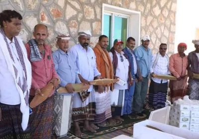 خليفة الإنسانية توزع "طلع النخيل" على مزارعي سقطرى