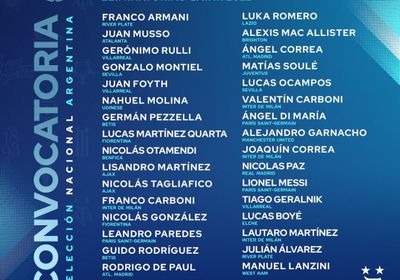 قائمة الأرجنتين لمواجهة فنزويلا والإكوادور بتصفيات المونديال