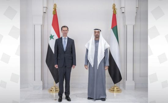 محمد بن زايد يستقبل الرئيس السوري بشار الأسد