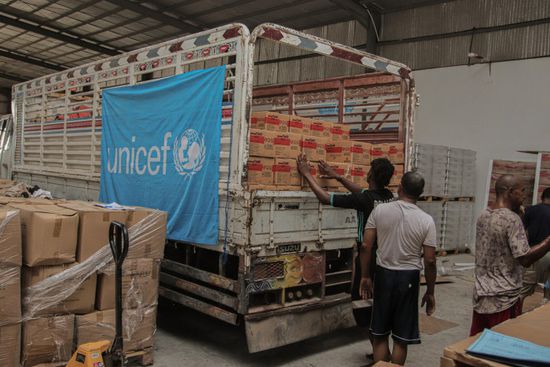 يونيسف تستقبل 228 طن أغذية علاجية للأطفال العام الجاري
