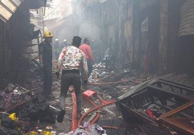 حريق المنشية بالإسكندرية .. التهام سوق الورق وخسائر مادية ضخمة