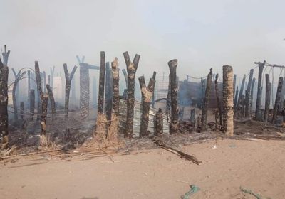 حريق يلتهم مخيم نازحين في الخوخة