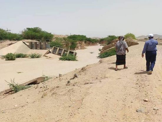 وفد الزراعة يتفقد مناطق متضررة من السيول في أحور