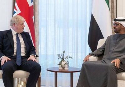 جونسون يلتقي محمد بن زايد لتقديم واجب العزاء في وفاة الشيخ خليفة 