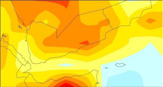 غرفة أرصاد الشحر تكشف كتلة هوائية حارة