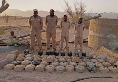 فريق مسام ينزع عشرات الألغام الحوثية من عسيلان