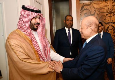 العليمي يشكر العاهل السعودي على تسريع دعم المشاريع التنموية