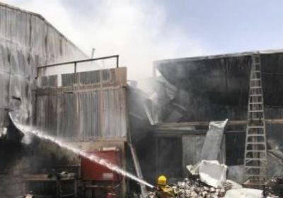 حريق هائل في ميناء عبدالله بالكويت