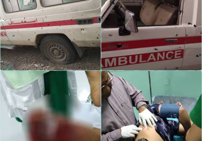 هجوم حوثي على سيارة إسعاف يخلف 4 جرحى بقعطبة