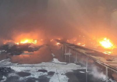 اندلاع حريق هائل في أكبر مدينة صناعية بإيران