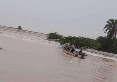 نجاة ركاب سيارتين من السيول شرق حضرموت