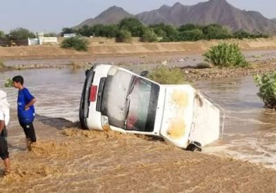 سيول جارفة تخلف خسائر مادية في شبوة