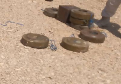 لواء شبام يفكك ألغام مضادة للدبابات في حضرموت