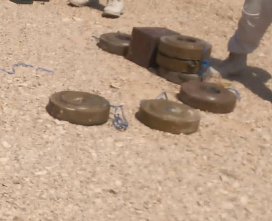 لواء شبام يفكك ألغام مضادة للدبابات في حضرموت