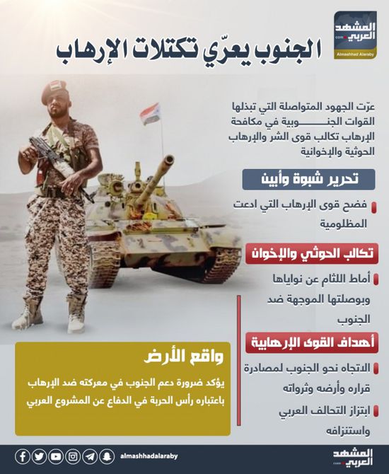 الجنوب يعري تكتلات الإرهاب (إنفوجراف)