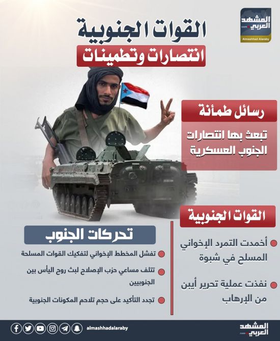 القوات الجنوبية.. انتصارات وتطمينات (إنفوجراف)