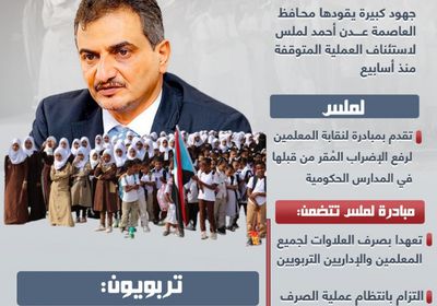 لملس.. جهود عظيمة لإعادة دوران عجلة التعليم (إنفوجراف)