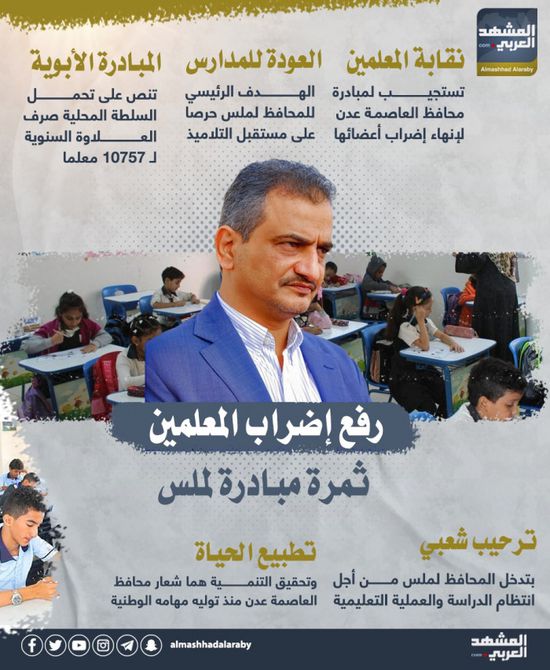 رفع إضراب المعلمين.. ثمرة مبادرة لملس (إنفوجراف)