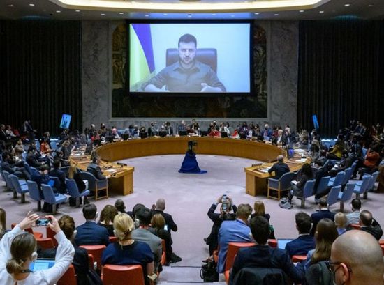 الأمم المتحدة تسمح لزيلينسكي بالتحدث عبر الفيديو