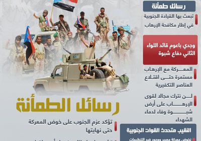 رسائل طمأنة عسكرية.. معركة وجود يخوضها الجنوب (إنفوجراف)