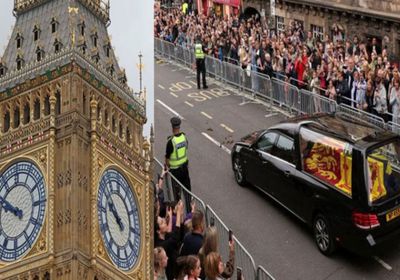 ساعة بيج بان تتفاعل مع جنازة الملكة إليزابيث