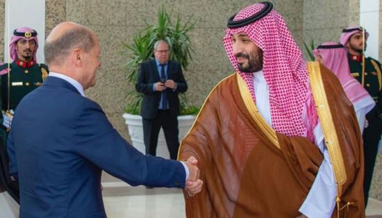 ولي عهد السعودية يستقبل مستشار ألمانيا