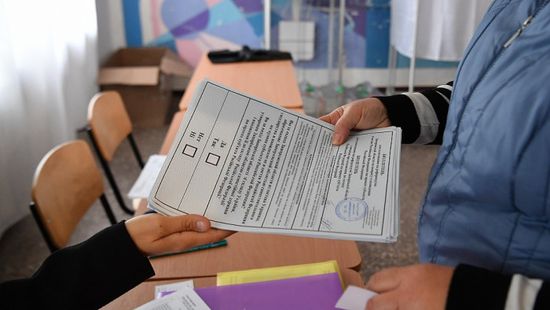 نسبة التصويت باستفتاء الانضمام لروسيا تتجاوز 55.05% بدونيتسك