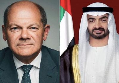 الرئيس الإماراتي يناقش عددا من القضايا مع المستشار الألماني