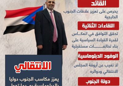 الزُبيدي يؤسس علاقات دولية متوازنة (إنفوجراف)