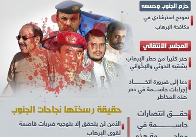 الإرهاب حوثي وإخواني.. نموذج الجنوب الاسترشادي في مكافحة التطرف (إنفوجراف)