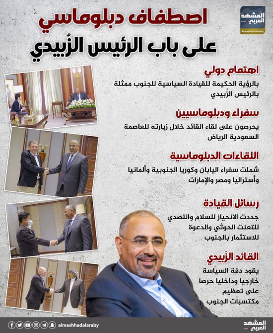 اصطفاف دبلوماسي على باب الرئيس الزُبيدي (إنفوجراف)