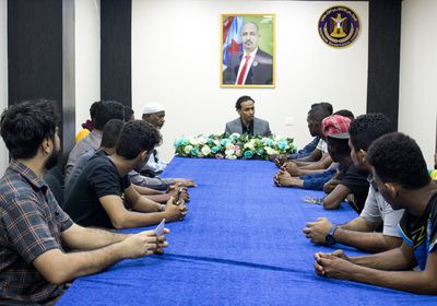 رئيس شبابية الانتقالي يستقبل بعثة ملاكمي وادي حضرموت