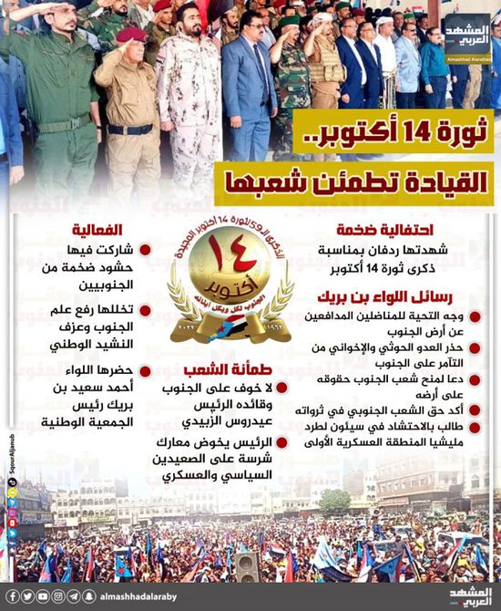 ثورة 14 أكتوبر.. القيادة تطمئن شعبها (إنفوجراف)