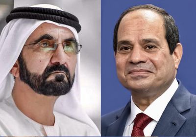 الرئيس السيسي يشيد بجهود الشيخ محمد بن راشد الداعمة لمصر