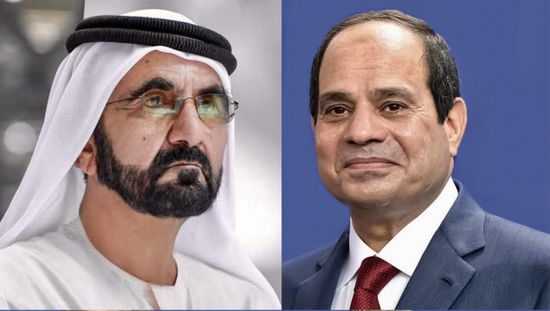 الرئيس السيسي يشيد بجهود الشيخ محمد بن راشد الداعمة لمصر