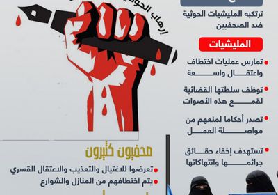 الإرهاب الحوثي ضد الصحفيين.. الرصاص يكسر الأقلام (إنفوجراف)