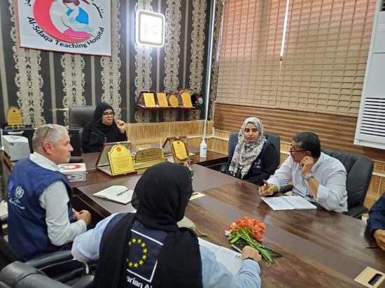 وفد أوروبي يتفقد مستشفى الصداقة في عدن