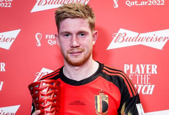 دي بروين أفضل لاعب بمباراة بلجيكا وكندا