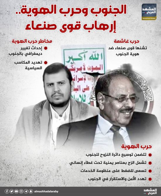 الجنوب وحرب الهوية.. إرهاب قوى صنعاء (إنفوجراف)