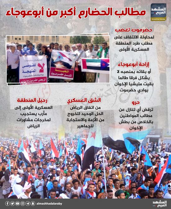 مطالب الحضارم أكبر من أبوعوجاء (إنفوجراف)