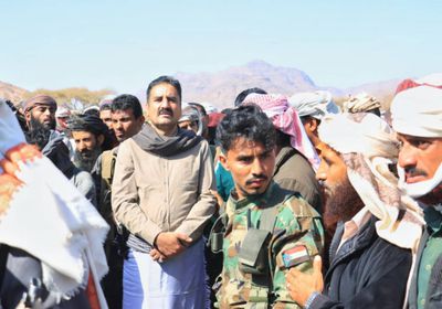 قيادات انتقالي شبوة تشيع جثمان الراحل أحمد المرزقي