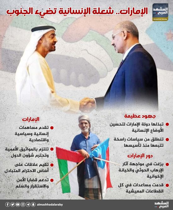 الإمارات.. شعلة الإنسانية تضيء الجنوب (إنفوجراف)