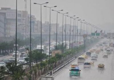 هطول أمطار بغزارة في بغداد