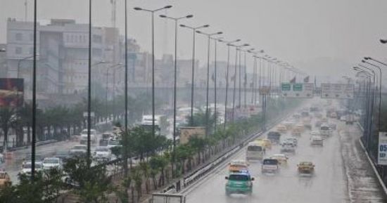 هطول أمطار بغزارة في بغداد