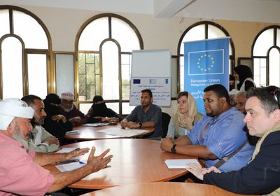 وفد أوروبي يتفقد مشروع الصمود الريفي في لحج